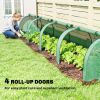 Mini Greenhouse, Portable Greenhouse with 4 Roll-Up Doors, PE Cover, 177.2" x 39.4" x 31.5", Green