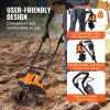 VEVOR 10 Amp Electric Tiller, 14" Tilling Width 3.94" Tilling Depth Corded Electric Tiller/Cultivator, Steel Mn Tines