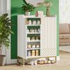 Shoe Cabinet - White and Gold