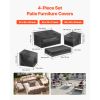 Patio Furniture Cover 4-Piece Set, 420D Heavy Duty Waterproof Outdoor Dining Table and Chairs Cover Set, Lawn Patio Furniture Covers for Outdoor Sofa