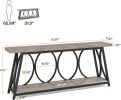 Console Table, Industrial Sofa Table Behind Couch - Grey