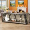 Console Table, Industrial Sofa Table Behind Couch - Grey
