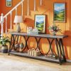 Console Table, Industrial Sofa Table Behind Couch - Grey