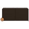 Garden Storage Box with Wheels Brown 74.8 Gal Poly Rattan