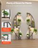 Plant Stand Indoor with Grow Lights, 63 in Tall 6-Tiered Lighted Plant Shelf, 2 Pack Metal Corner Plants Holder, 3 Timer & 10 Brightness, Half-Moon Sh