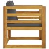 Patio Chair with Dark Gray Cushions Solid Acacia Wood