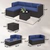 3-piece terrace furniture set, outdoor furniture set, garden set, navy blue
