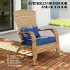 Terrace chair, backrest chair, garden chair, dark blue