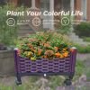 Plastic Rolling Raised Garden Bed, Planter Boxes with Wheels Mobile Planters for Outdoor Indoor Plants Elevated Garden Boxes Plant pots for Flowers
