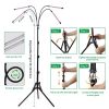 Full Spectrum Indoor Plant Grow Light with Adjustable Stand – 80 LEDs Floor Plant Lamp, 5 Dimming Levels (20%-100%), 3/9/12H Auto On/Off Timer, Height