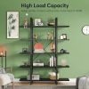 Bookshelf, Vintage Industrial Style Bookcase,black - black