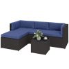 3-piece terrace furniture set, outdoor furniture set, garden set, navy blue