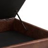 Owen - Square Coffee Table Storage Ottoman - Distressed Saddle Brown