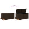 Garden Storage Box with Wheels Brown 74.8 Gal Poly Rattan