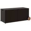 Garden Storage Box with Wheels Brown 74.8 Gal Poly Rattan