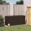 Garden Storage Box with Wheels Brown 74.8 Gal Poly Rattan