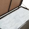 Patio Storage Box Poly Rattan 78.7"x19.6"x23.6" Brown