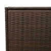 Garden Storage Box with Wheels Brown 74.8 Gal Poly Rattan