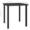 Patio Dining Table Black 27.6"x27.6"x28.7" Poly Rattan