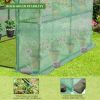 143x143x195cm Black Iron Pipe Steeple With 8 Pieces Grid Flower Stand With Zipper Rolling Door PE Cloth Greenhouse