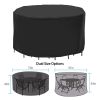 Circular Table Cover UV Water Resistant Outdoor Furniture Protector For Small Round Table Chairs Set - 6 Seat