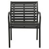Patio Chairs 2 pcs Steel and WPC Black
