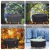 Circular Table Cover UV Water Resistant Outdoor Furniture Protector For Small Round Table Chairs Set - 4 Seat