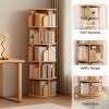 5 Tier Rotating Bookshelf, 360° Display Round Spinning Bookshelf, Space-Saving, Small Space Rotating Bookshelf Tower for Bedroom, Living Room, Home