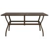 Patio Table Brown 55.1"x31.5"x28.3" Steel