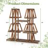5-Tier 10 Potted Wood Plant Stand for Multiple Plants