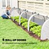 Mini Greenhouse, Portable Greenhouse with 4 Roll-Up Doors, PE Cover, 177.2" x 39.4" x 31.5", White