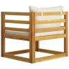 Patio Chair with Cream Cushions Solid Acacia Wood