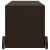 Garden Storage Box with Wheels Brown 74.8 Gal Poly Rattan
