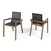 7 Pieces Acacia Wood Outdoor Dining Set s,Modern 6 Chairs 1 Large Table, Dining Furniture Set for Lawn, Backyard, Garden Deck,Poolside,Teak
