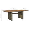 Patio Table Brown Poly Rattan and Solid Acacia Wood