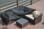 Direct Wicker 106x106in Durable and Water Resistant Outdoor Furniture Cover with Buckles Fits - black