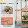 Outsunny Wooden Greenhouse 32 x 19 x 54 with Adjustable Shelves Double Doors Flower Planter Protection Orange