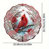 CIFbuyCardinal Wind Spinners with Pine & Floral Design: Vibrant Red Metal Outdoor Decor | Hanging Wind Chimes for Garden, Patio