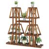 5-Tier 10 Potted Wood Plant Stand for Multiple Plants