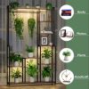 Large Plant Stand Indoor with Grow Light, 71 Inches Tall Plant Shelf, 8 Tiered Heavy-Duty Metal Plant Stand, Square Flower Stand Display Rack for Livi
