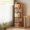 5 Tier Rotating Bookshelf, 360° Display Round Spinning Bookshelf, Space-Saving, Small Space Rotating Bookshelf Tower for Bedroom, Living Room, Home
