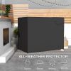600D Oxford 3-Seater Patio Swing Cover Outdoor Swing Chair Cover Rain Protection Waterproof Anti-UV, Dark Gray - Dark Gray