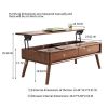 Elevating Center Table Low Table 100% Solid Oak Wood Top Plate Desk Coffee Table Study Desk With Storage Shelf