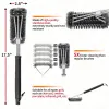 Grill Brush - 18'' Safe Wire BBQ Brush for Outdoor Grill, 3 in 1 Efficient Stainless Steel Grilling Cleaner, BBQ Accessories for All Grates