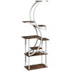 Plant Stand Indoor, 8 Tier 62" S-Shaped Plant Shelf, Corner Plant Rack for Multiple Plants, Carbonised Finish