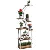 Plant Stand Indoor, 8 Tier 62" S-Shaped Plant Shelf, Corner Plant Rack for Multiple Plants, Carbonised Finish