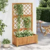 Raised Bed with Trellis 33.5"x15"x59.1" Solid Acacia Wood