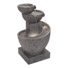 Stone Cascading Bowl Fountain (size: 26"H)