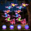 Solar Butterfly Wind Chime 7 Color Changing Wind Chime for Outside IPX4 Waterproof Outdoor Garden Yard Decor