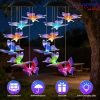 Solar Butterfly Wind Chime 7 Color Changing Wind Chime for Outside IPX4 Waterproof Outdoor Garden Yard Decor